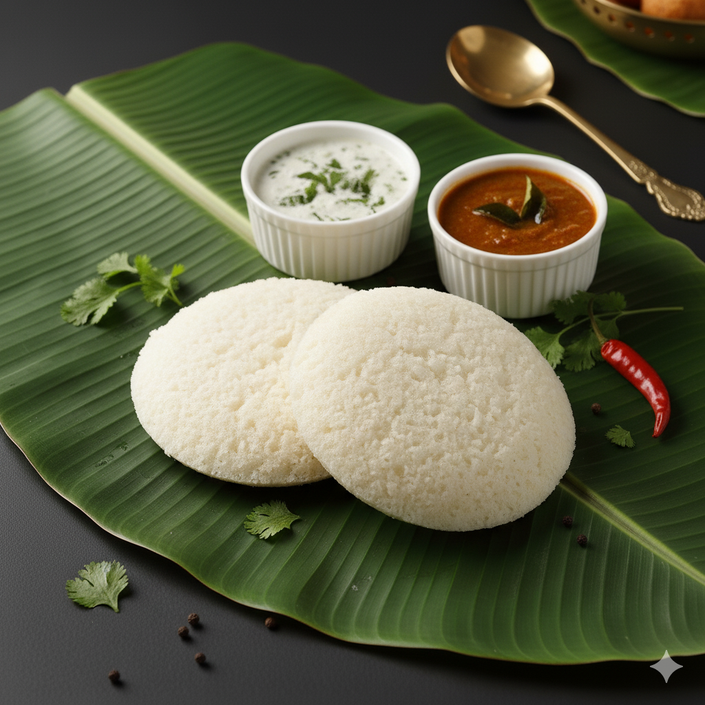 Soft and fluffy Thatte Idli
