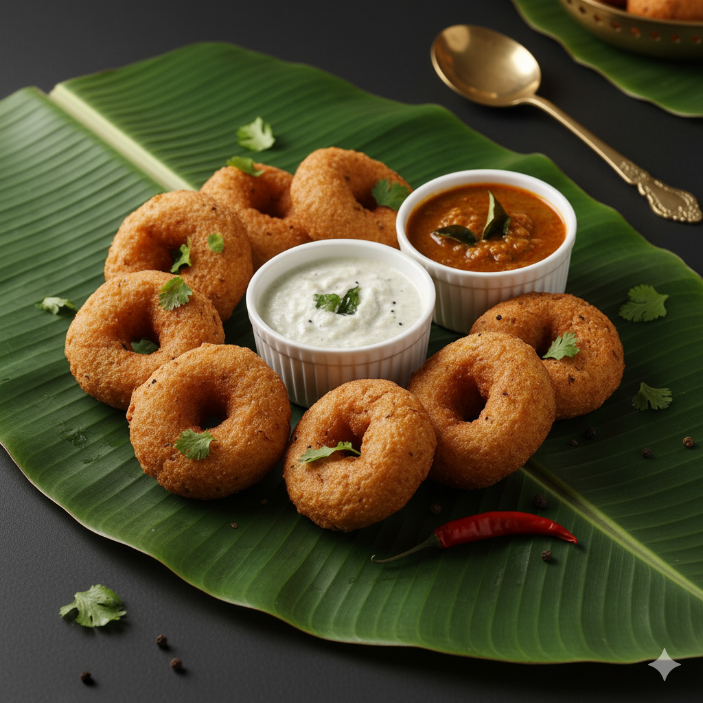 Crispy Medu Vada doughnuts